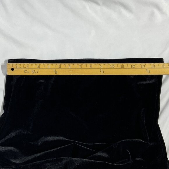 Black Velvet Midi Skirt with Bottom Founce Sz Med - Picture 7 of 9